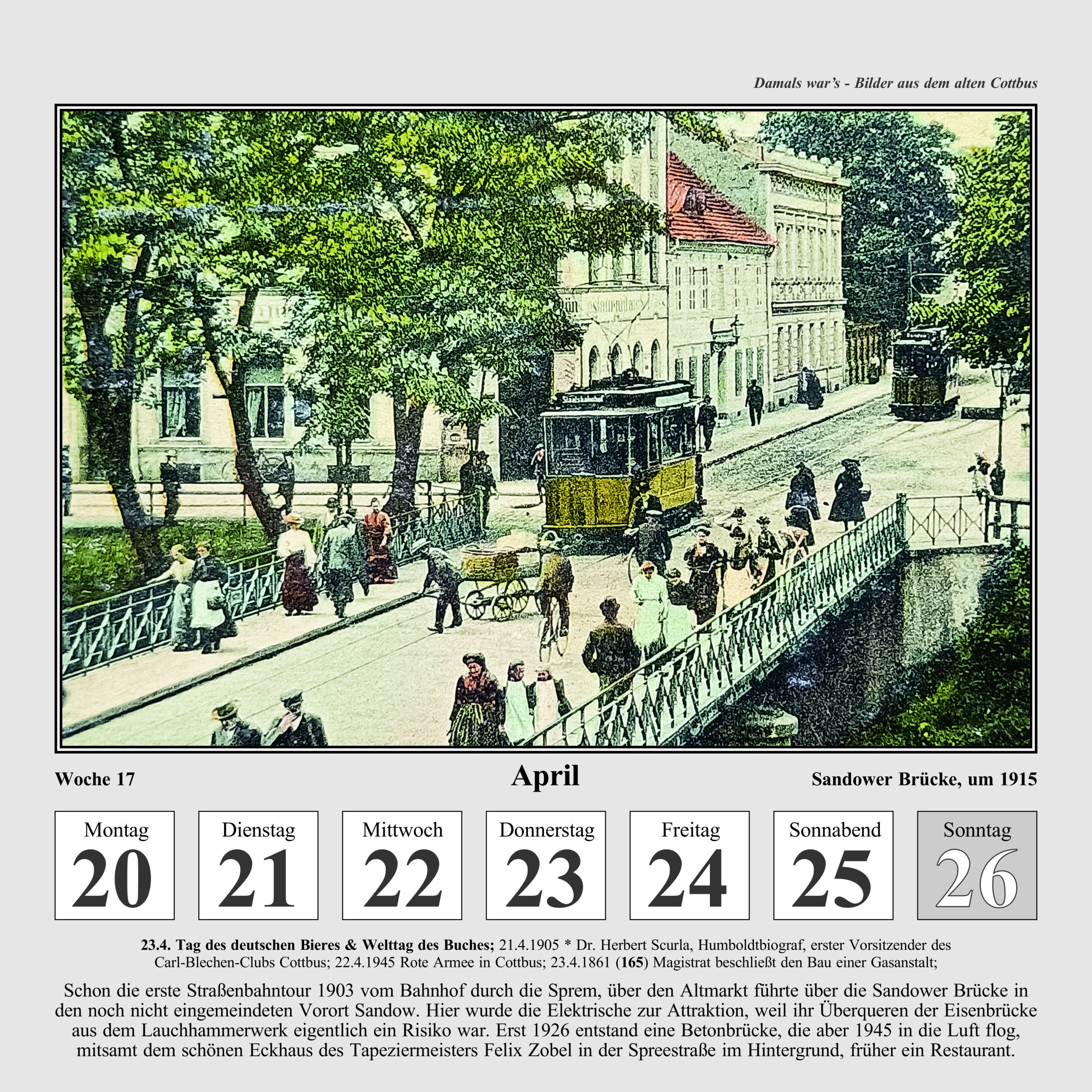 Damals war´s - Wochenkalender 2026: Bilder aus dem alten Cottbus 3 Damals war´s - Wochenkalender 2026: Bilder aus dem alten Cottbus – Bild 3