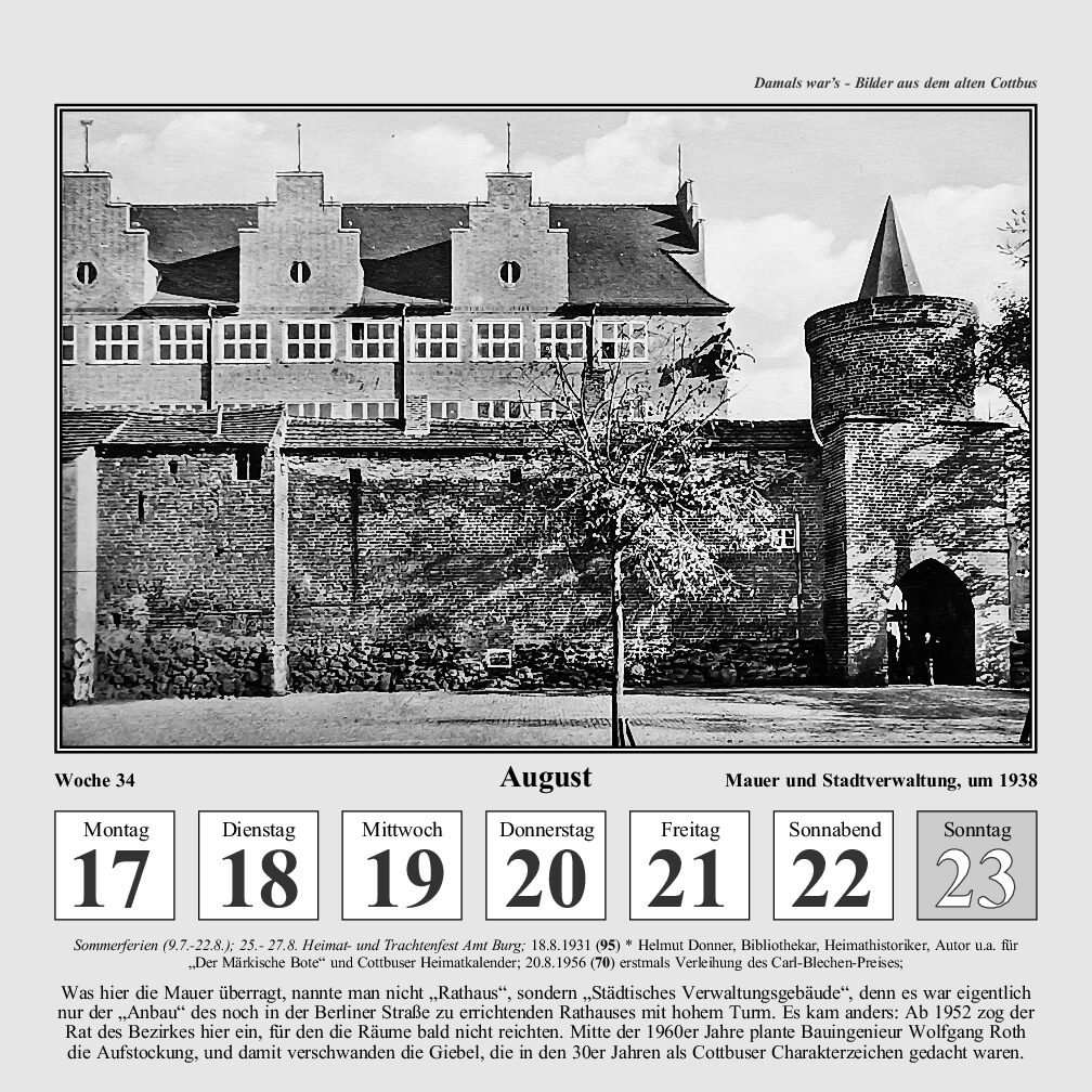 Damals war´s - Wochenkalender 2026: Bilder aus dem alten Cottbus 6 Damals war´s - Wochenkalender 2026: Bilder aus dem alten Cottbus – Bild 6
